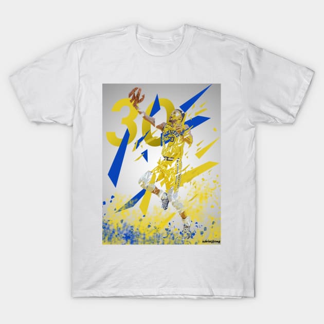 Steph Curry - NBA Golden State Warriors T-Shirt by xavierjfong